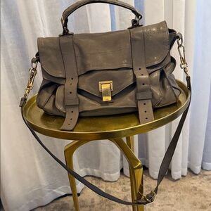 Proenza Schouler Lambskin Dark Olive Shoulder Bag